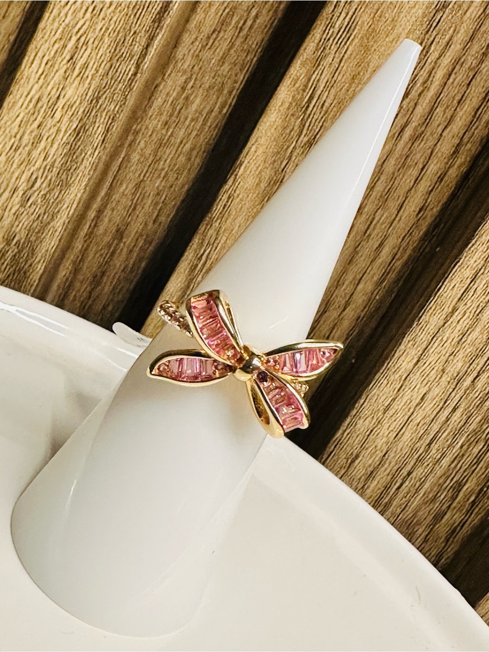 Bomb Party Sterling Silver Vermeil Ring SIZE 5 “She Loves A Bow”